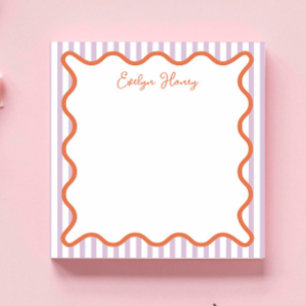 Personalised Vibrant Bold Colors Whimsical Wavy Notepad
