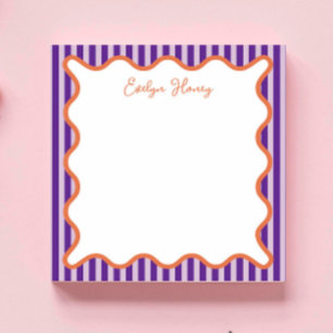 Personalised Vibrant Bold Colors Whimsical Wavy  Notepad
