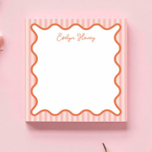 Personalised Vibrant Bold Colors Whimsical Wavy  Notepad