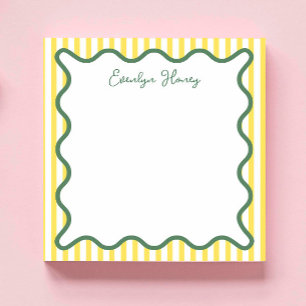 Personalised Vibrant Whimsical Wavy Border Notepad