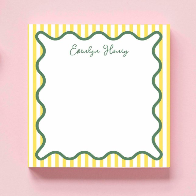 Personalised Vibrant Whimsical Wavy Border Notepad (Creator Uploaded)