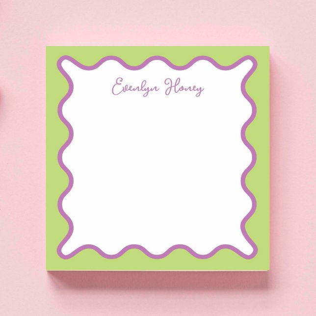 Personalised Vibrant Whimsical Wavy Border Notepad (Creator Uploaded)