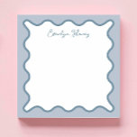 Personalised Vibrant Whimsical Wavy Border Notepad<br><div class="desc">Perfect gift for teachers,  featuring light blue background with darker blue border.
For more advanced customisation of this design,  e.g. changing layout,  font or text size please click the "CUSTOMIZE" button above. Please contact me for any questions!</div>