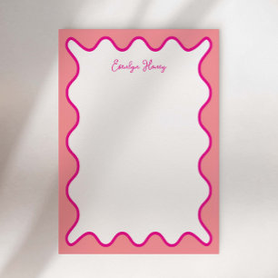 Personalised Vibrant Whimsical Wavy Border Notepad