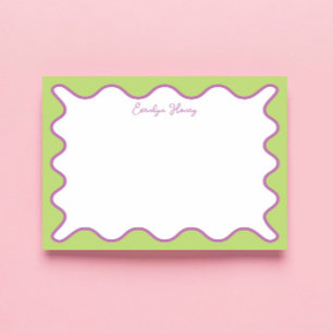 Personalised Vibrant Whimsical Wavy Border Notepad