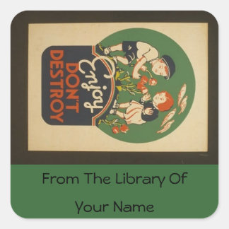 Personalised Vintage Enjoy Don't Destroy Bookplate