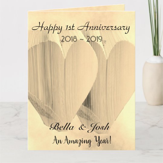 Personalised Vintage Paper 1st Wedding Anniversary Card Zazzle Com