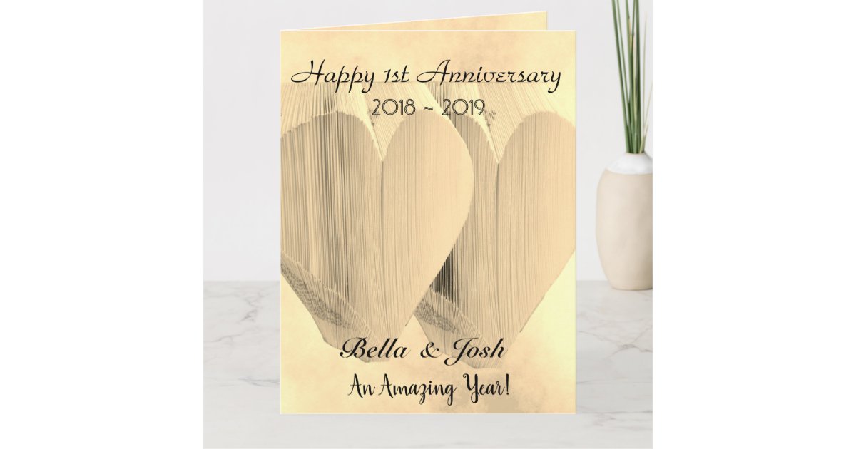 Personalised Vintage Paper 1st Wedding Anniversary Card Zazzle Paper 1st Wedding Anniversary Card