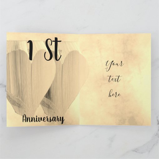 Personalised Vintage Paper 1st Wedding Anniversary Card Zazzle