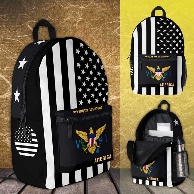 Personalised Virgin Islands bag, American Flag Printed Backpack (Creator Uploaded)