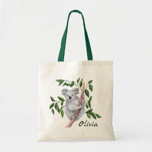 Personalised Watercolor Koala Bear Tote Bag