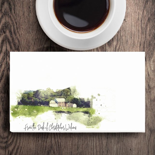Personalised Watercolour Farmhouse Post-it Notes (Creator Uploaded)