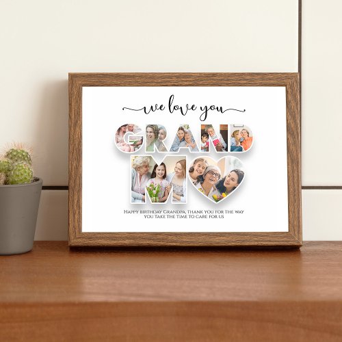 Personalised We Love You Collage Grandma Poster