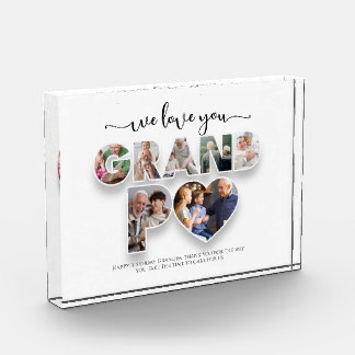 Personalised We Love You Collage Grandpa Photo Block