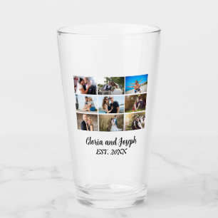 Personalised Wedding Anniversary 9 Photo Collage Glass