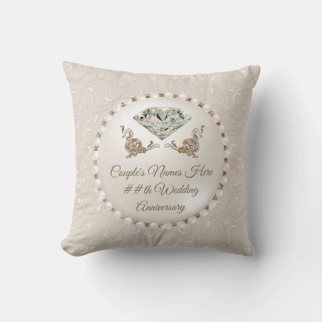 Personalised Wedding Anniversary Cushions, Pillow (Front)