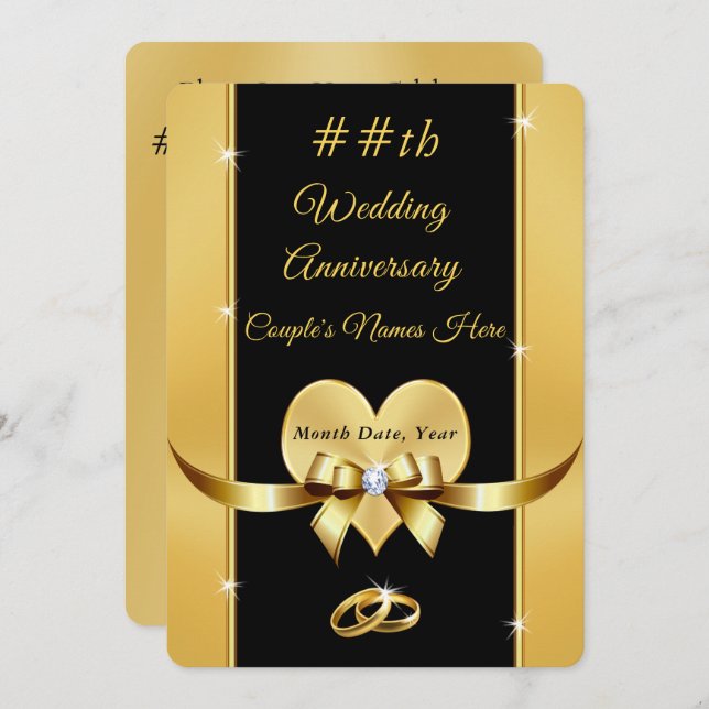 Personalised Wedding Anniversary Invitations (Front/Back)