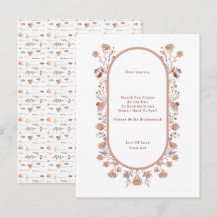 Personalised Wedding Be My Bridesmaid Invitation. Postcard