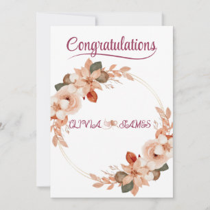 Personalised Wedding Floral Card Newly Married
