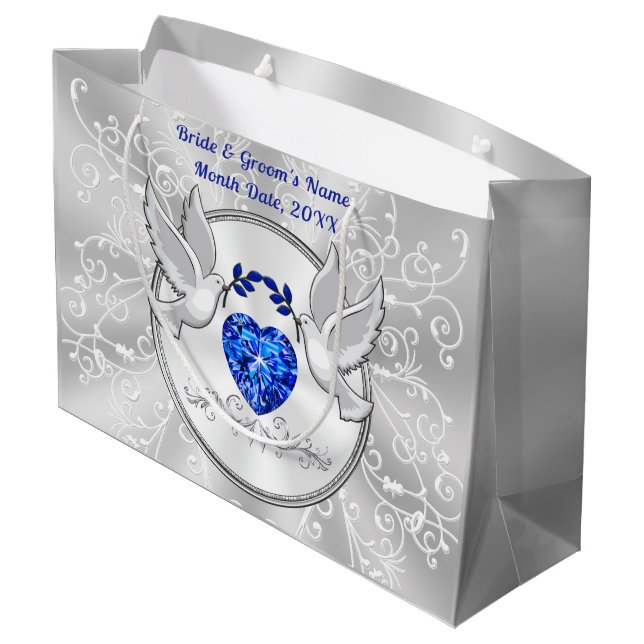 Personalised Wedding Gift Bags, Large, in 4 Sizes Large Gift Bag (Back Angled)
