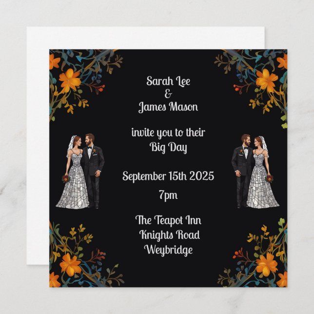 Personalised Wedding Invitations and Invites (Front/Back)