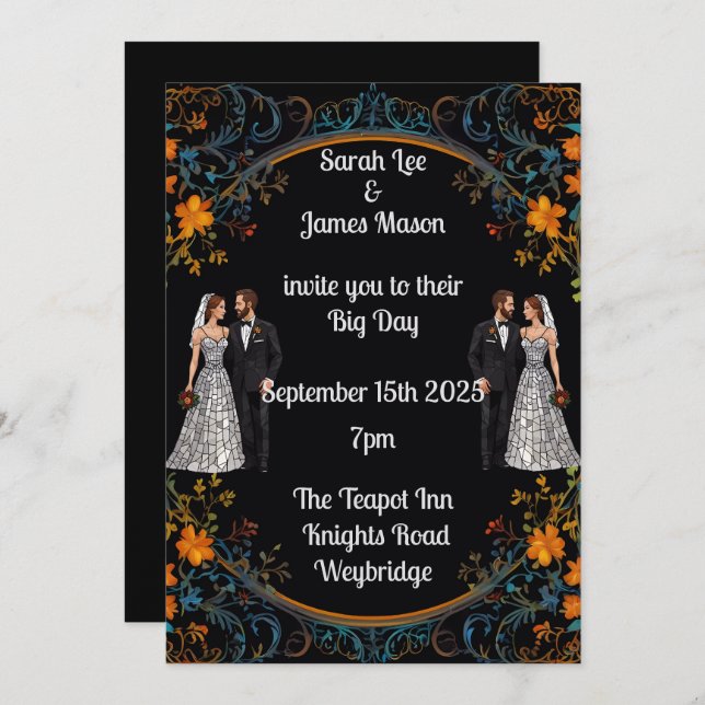 Personalised Wedding Invitations and Invites (Front/Back)