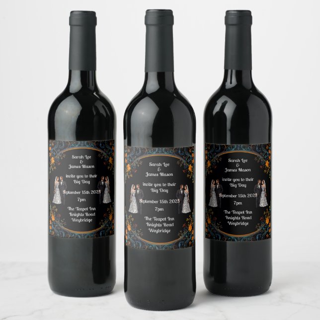 Personalised Wedding Invitations and Invites Wine Label (Bottles)