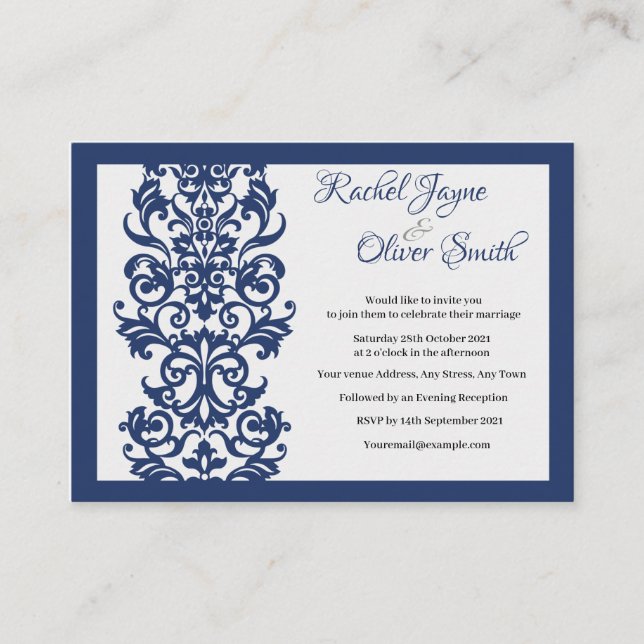 Personalised Wedding Invitations Cards Postcard  (Front)