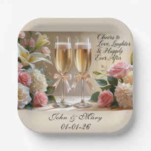 Personalised Wedding Paper Cup- Happily Ever After Paper Plates