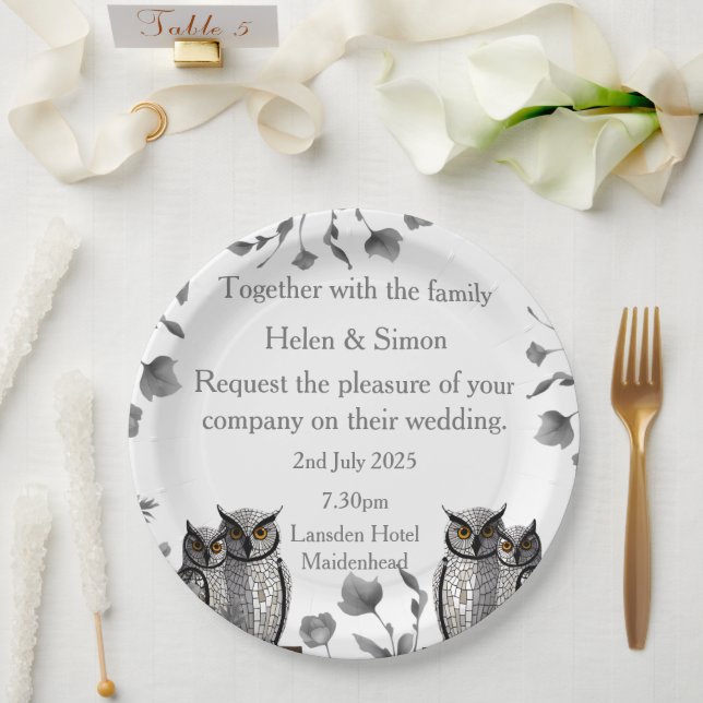 Personalised Wedding  Paper Plates (Wedding)