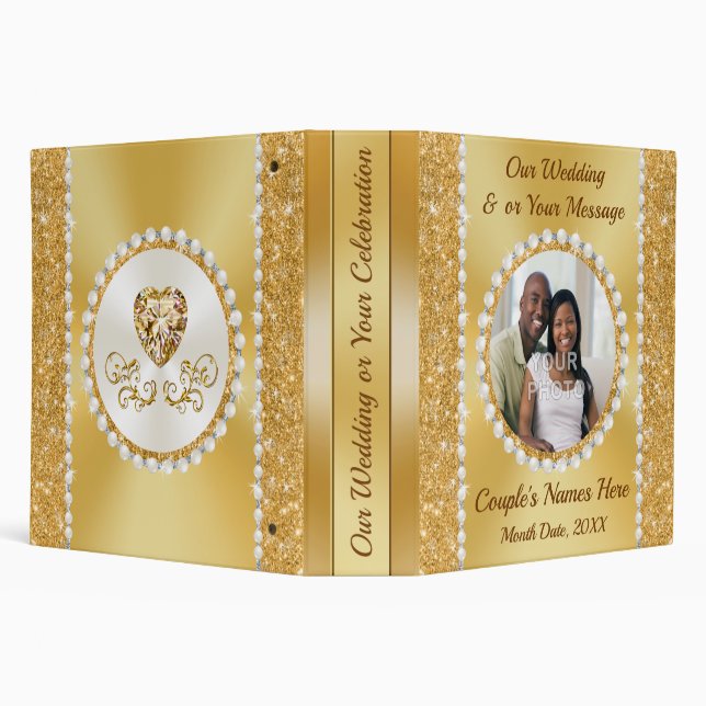 Personalised Wedding Photo Album, Couple's Picture 3 Ring Binder (Background)