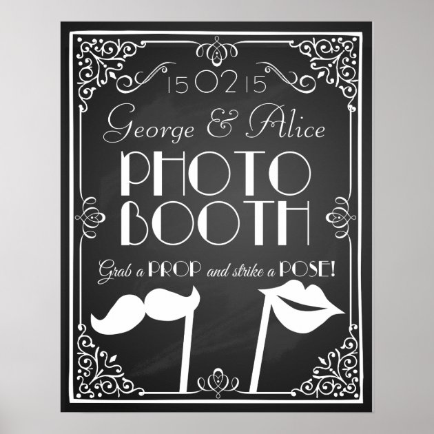 thumbnail interactive-video image 1 of Shabby Chic Pretty Chalkboard Style Photobooth Personalised Wedding Sign 1 of 5