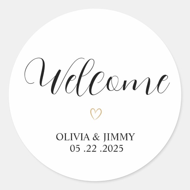 Personalised Wedding Stickers | Wedding Welcome  (Front)