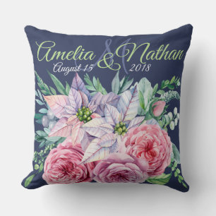 Personalised wedding throw pillow