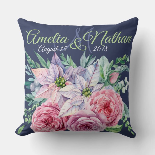 Personalised wedding  throw pillow (Front)