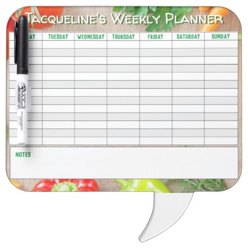 Personalised Weekly Planner Dry Erase Board