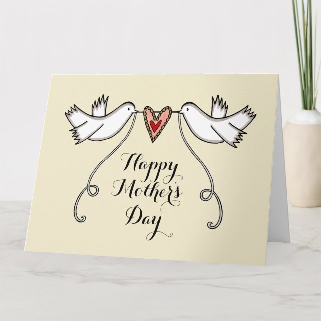 Personalised White Doves Mother's Day Card (Front)