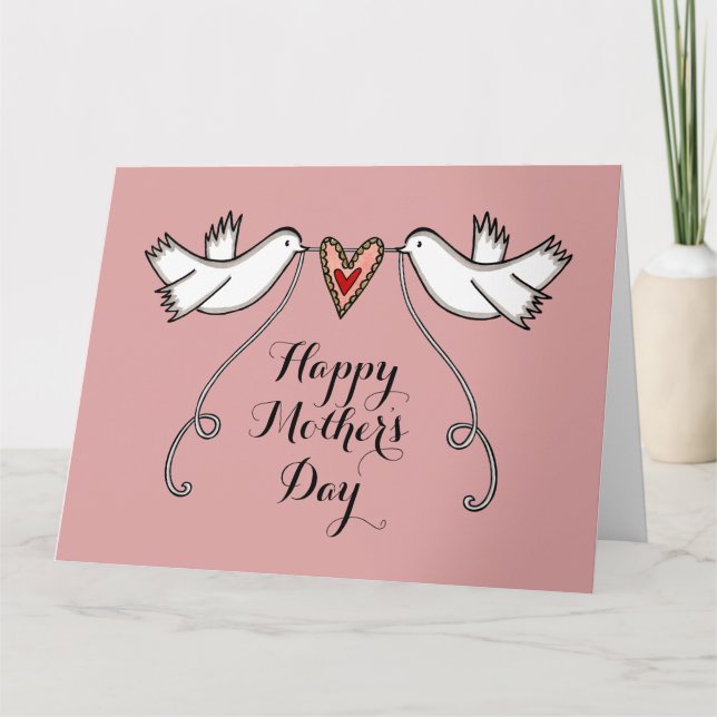 Personalised White Doves Mother's Day Card (Front)