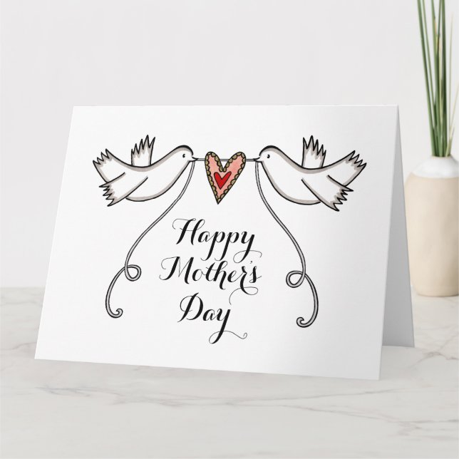 Personalised White Doves Mother's Day Card (Front)