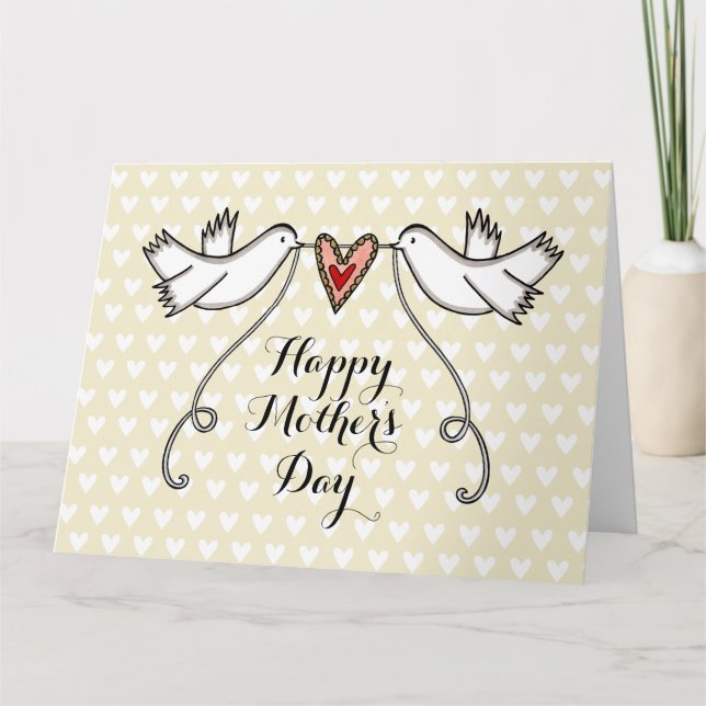 Personalised White Doves Mother's Day Card (Front)