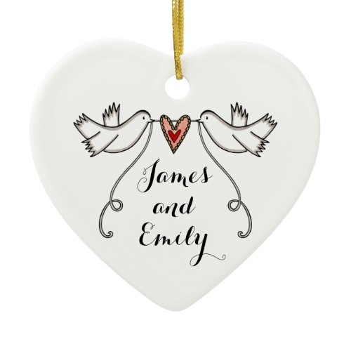 Personalised White Doves Wedding Decoration