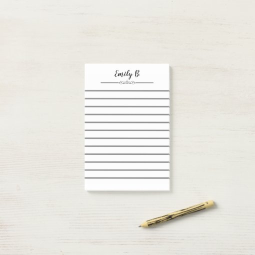 Personalised White Post It Notes With Lines 