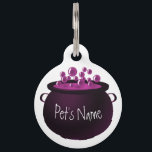 Personalised Wiccan Dog Tag Custom Pet ID Tag<br><div class="desc">Create your own custom pet ID tag by adding your dog or cat's name to the front and your contact details to the back of this awesome witchy cauldron pet tag!

Featuring a pink bubbling cauldron! 

Created for wiccans,  witches and Pagans by Cheeky Witch®</div>
