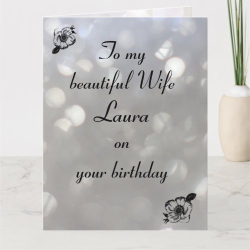 Personalised Wife Birthday Card