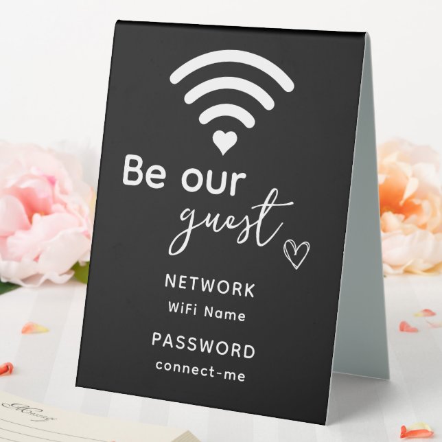 Personalised Wifi Home Decor New Home Gift Guest Table Tent (In SItu (Wedding))