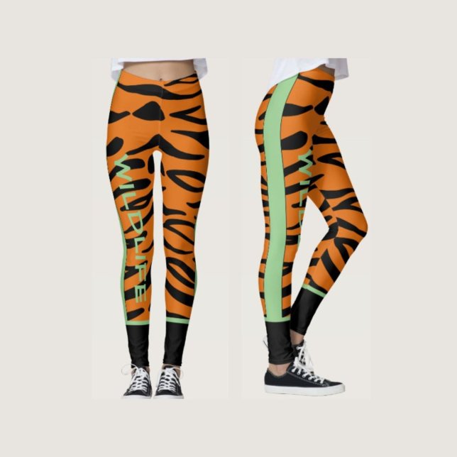 Personalised Wildlife l Brown black Animal pattern Leggings (Creator Uploaded)