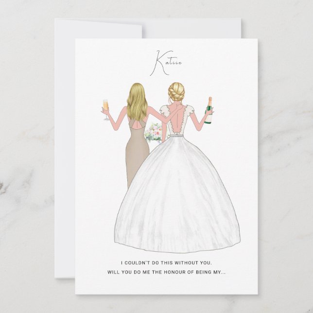 Personalised Will You Be My Bridesmaid Card (Front)