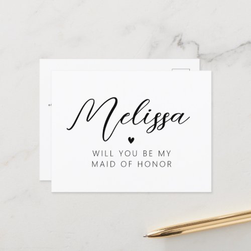 personalised will you be my maid of honor card