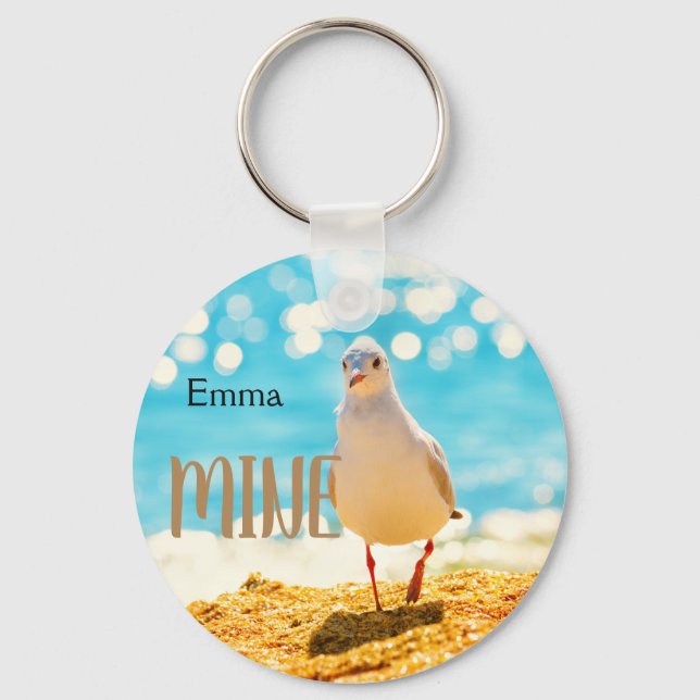 Personalised  with  a seagull keychain (Front)