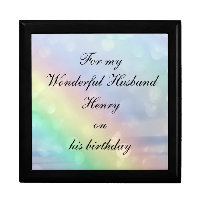 Personalised wonderful Husband Birthday Gift Box (Front)